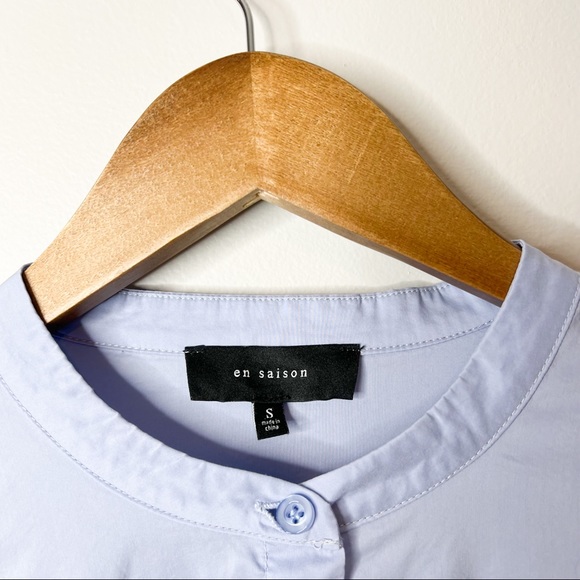 En Saison Willow Blue Tiered Poplin Midi Dress - Picture 8 of 8